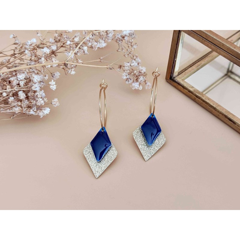 Boucles d'oreilles créoles losange