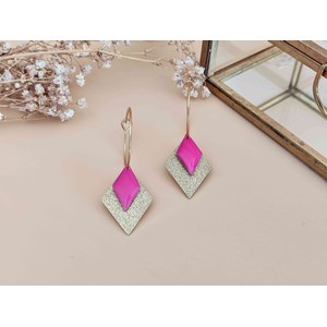 Boucles d'oreilles créoles losange