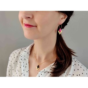 Boucles d'oreilles créoles losange