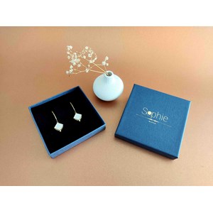 Boucles d'oreilles créoles losange nacre