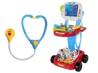 Jouet ensemble chariot médical, table de médecin, 17 éléments