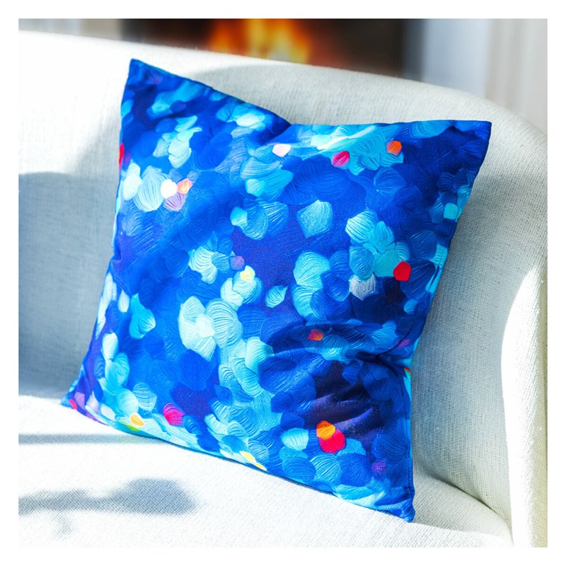 Housse de coussin 50 x 50 cm bleu