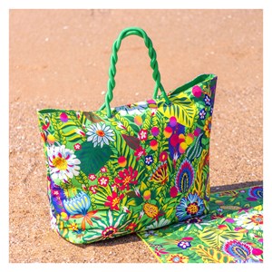 Très grand cabas de plage  vert