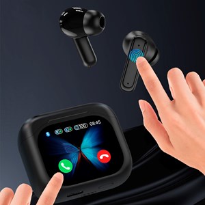 By16 casque bluetooth 5.3 écran full color numérique son haute définition.