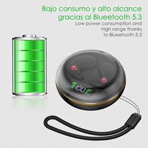 Casque by-8 tws bluetooth 5.3. Affichage led. Accès à l'assistant vocal.