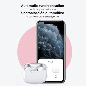 Casque tws y113 bluetooth 5.1, commandes tactiles, base de charge 200mah.