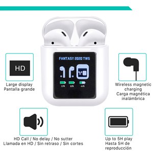 Casque tws 2020 bluetooth 5.0 avec affichage de charge