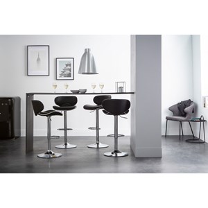 Tabourets de bar noirs (lot de 2) pegase