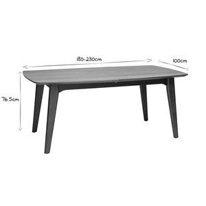 Table extensible  rectangulaire en bois foncé noyer l180-230 cm fifties