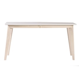 Table à manger extensible blanc et bois clair l150-200 cm leena
