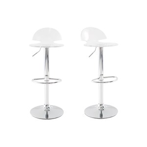 Tabourets de bar plexiglas transparent (lot de 2) orion