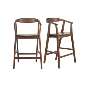 Tabourets de bar en bois foncé h66.5 cm (lot de 2) bahia