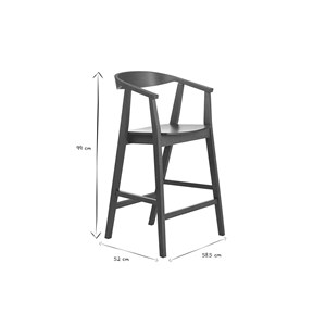 Tabourets de bar en bois foncé (lot de 2) bahia