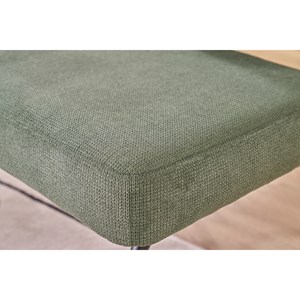Fauteuil en tissu chenille vert kaki et métal noir vedana