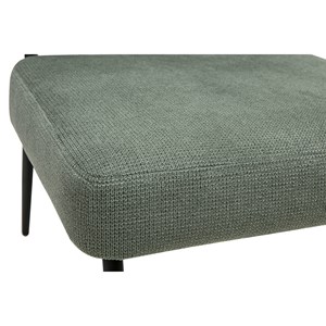 Fauteuil en tissu chenille vert kaki et métal noir vedana