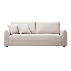 Canapé 3 places en tissu effet velours texturé beige pio