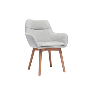 Chaises en tissu effet velours texturé gris clair et bois clair (lot de 2) aless