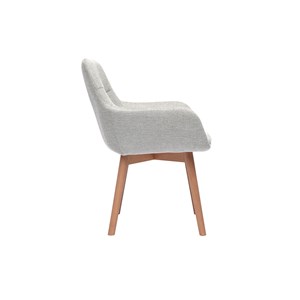 Chaises en tissu effet velours texturé gris clair et bois clair (lot de 2) aless