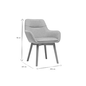 Chaises en tissu effet velours texturé gris clair et bois clair (lot de 2) aless