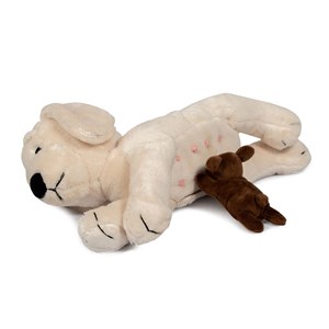 Chien en peluche et ses chiots