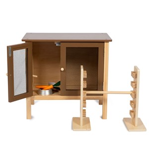 Clapier à lapins avec saut d'obstacle