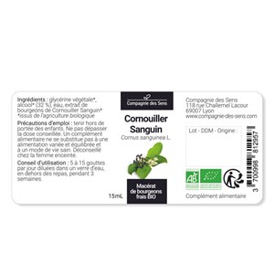 Cornouiller sanguin bio - 15ml (cornus sanguinea) – macérat concentré de bourgeo 15