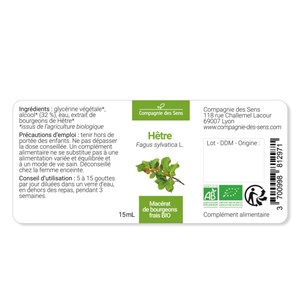 Hêtre bio - 15ml (fagus sylvatica) – macérat concentré de bourgeons frais 15