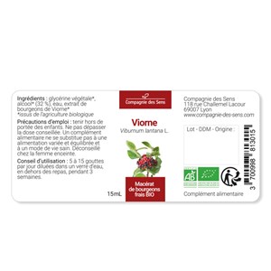 Viorne bio - 15ml (viburnum lantana) – macérat concentré de bourgeons frais 15