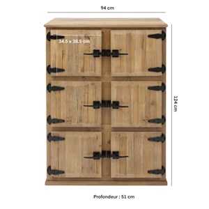 Buffet haut 6 portes champêtre