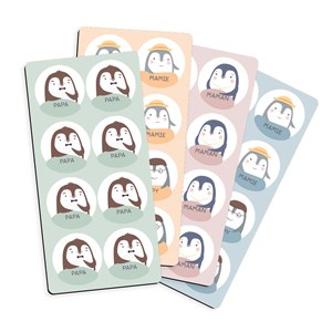 Magnets famille colorés pour aider son enfant à se repérer dans sa journée Multicolore