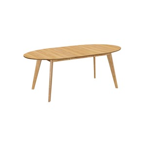 Table à manger extensible ovale en bois clair l150-200 cm marik