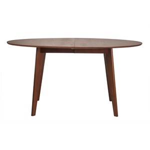 Table à manger extensible ovale en bois foncé l150-200 marik