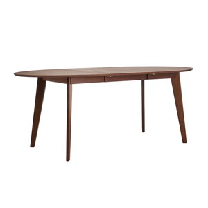Table à manger extensible ovale en bois foncé l150-200 marik