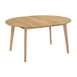 Table à manger ronde extensible finition chêne l120-150 cm leena