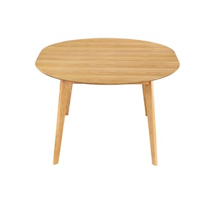 Table à manger ronde extensible finition chêne l120-150 cm leena