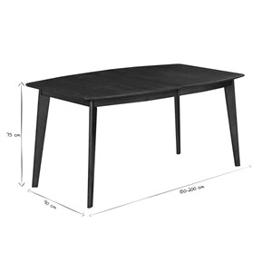 Table à manger extensible noyer l150-200 cm leena