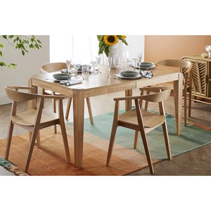 Table extensible  rectangulaire en bois clair l150-180 cm bolly