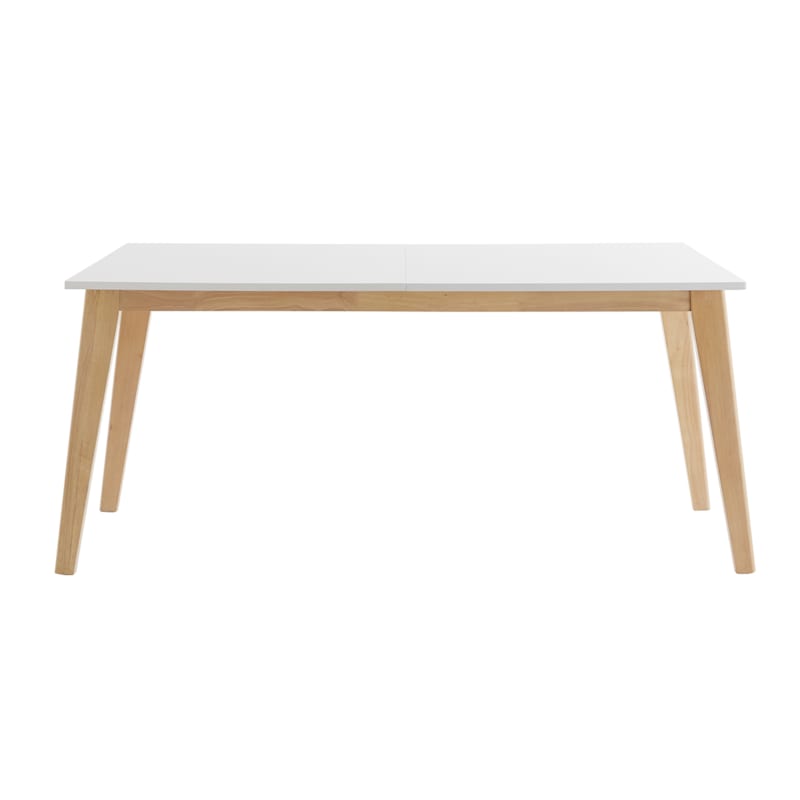 Miliboo - Table extensible rectangulaire blanche et bois clair l160-205 cm swad