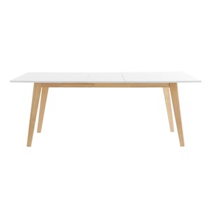 Table extensible  rectangulaire blanche et bois clair l160-205 cm swad