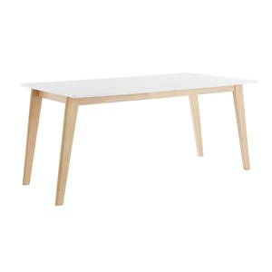 Table extensible  rectangulaire blanche et bois clair l160-205 cm swad