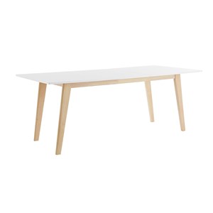Table extensible  rectangulaire blanche et bois clair l160-205 cm swad