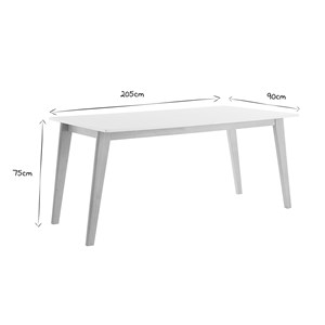 Table extensible  rectangulaire blanche et bois clair l160-205 cm swad