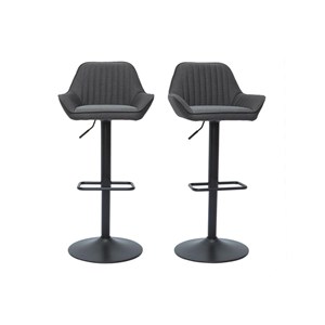 Tabourets de bar réglables en tissu gris anthracite (lot de 2) ronnie