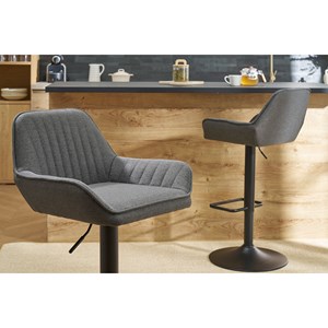 Tabourets de bar réglables en tissu gris anthracite (lot de 2) ronnie