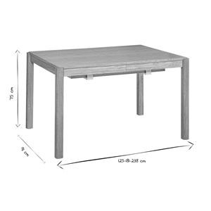 Table à manger extensible  en bois foncé noyer rectangulaire l125-238 cm agali