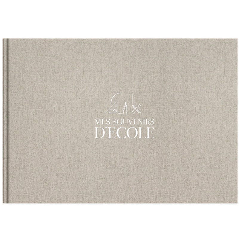 Livre souvenirs d'école en lin (8 périodes scolaires)