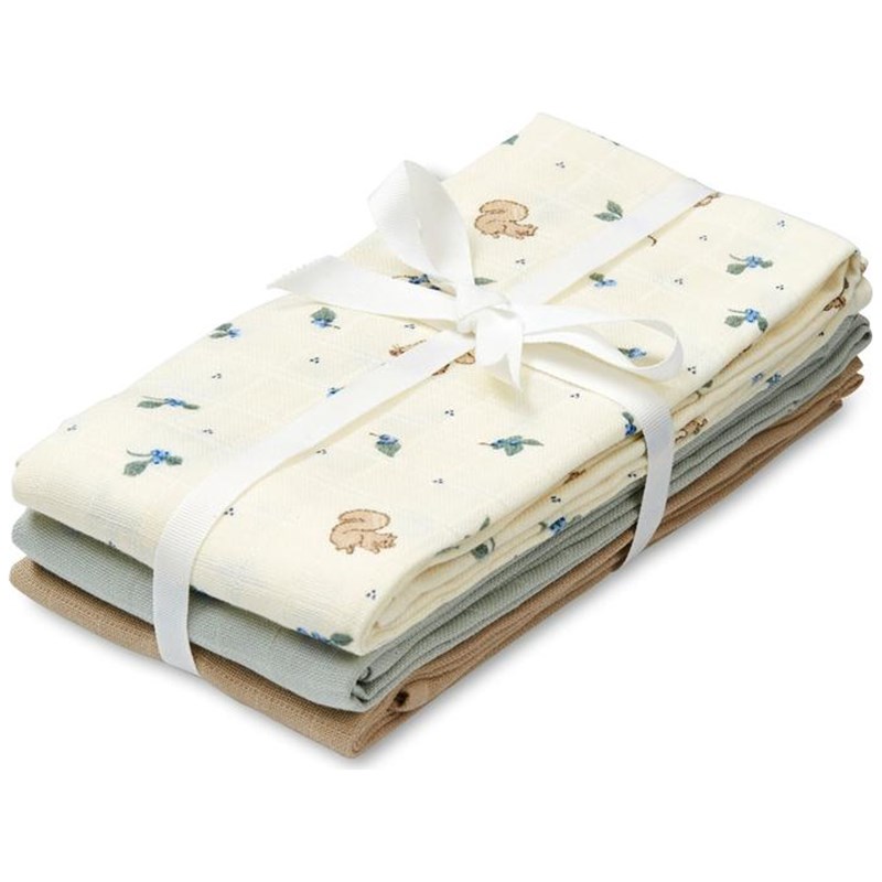 Lot de 3 langes en mousseline mix blueberries