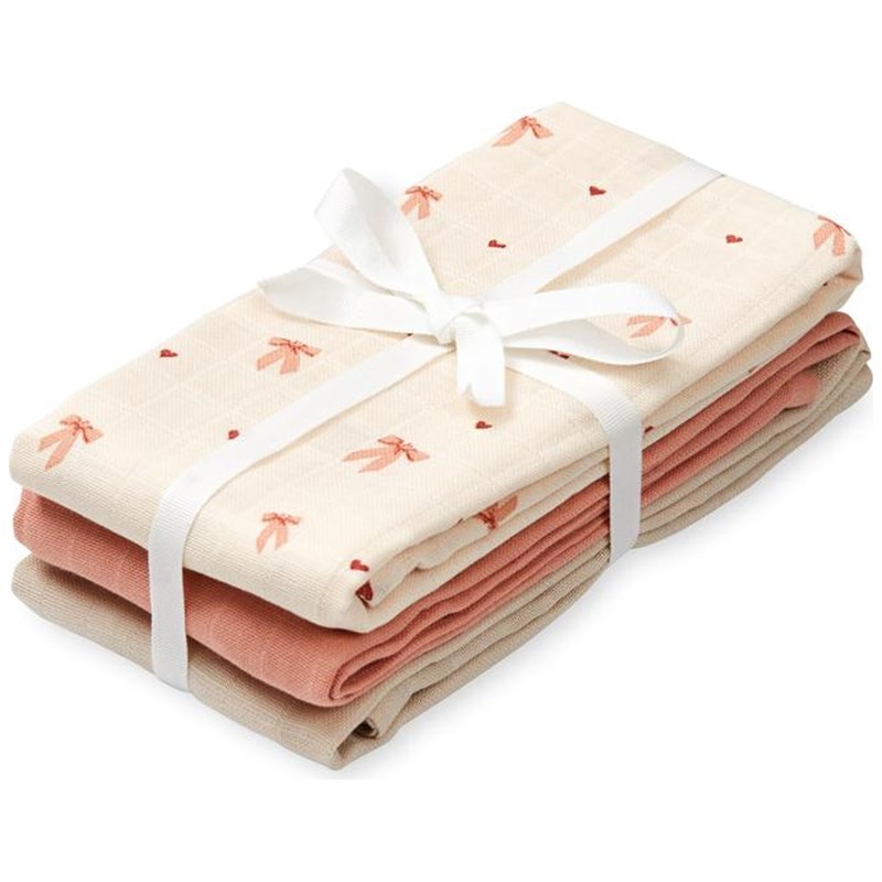 Lot de 3 langes en mousseline mix bows