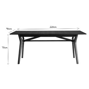 Table extensible  rectangulaire bois foncé noyer l180-220 cm foster