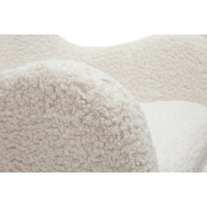 Rocking chair en tissu effet peau de mouton blanc, métal noir mania